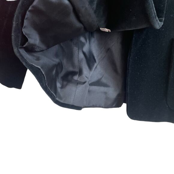 VTG Y2K Womens Velvet Jacket 6 Black Edgy Hipster Rocker Witchy Grunge Blazer‎ - Picture 5 of 11
